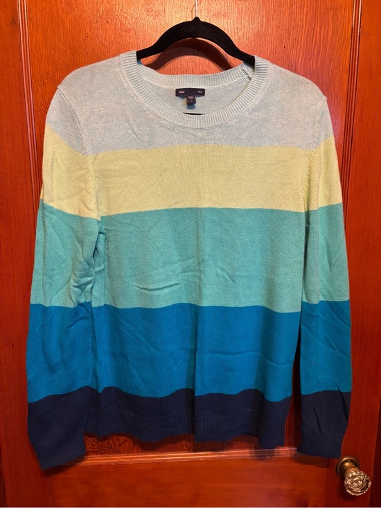 GAP Sweaters - Gap Women’s Colorblock Crewneck Sweater - Multi Blue